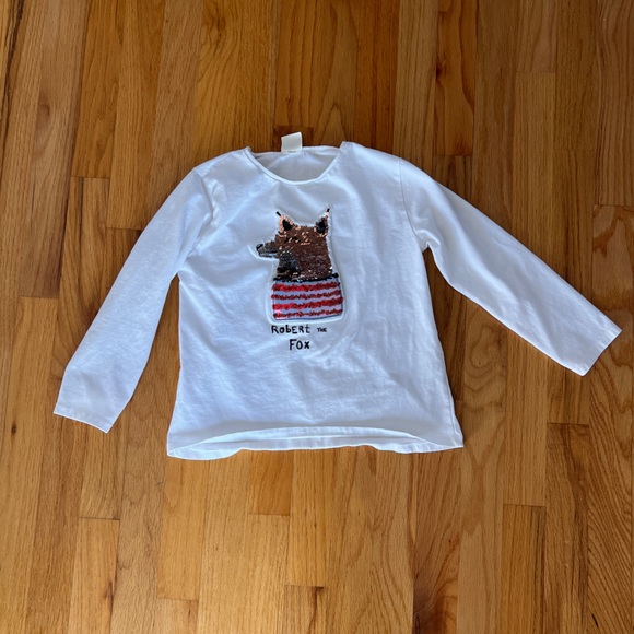 Robert the Fox Zara top with long sleeves. Girl size 8 - Picture 1 of 6